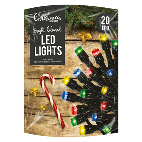 Christmas 20 LED String Lights Multi Coloured