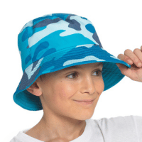 Boys Camo Printed Reversible Bucket Hat