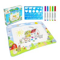 Washable Colouring Mat With Pens & Stencils