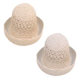 Adult Neutral Straw Hat With Turn-Up Brim