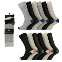 Mens Everyday Socks Coloured Heel Mix
