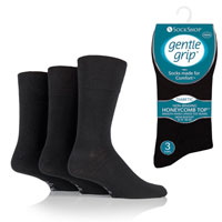 Mens Big Foot Diabetic Gentle Grip Socks Black
