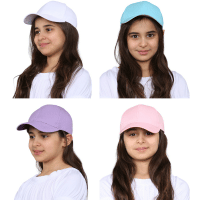 Girls Plain Baseball Hat Mixed Colours