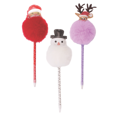 Novelty Fluffy Christmas Character Pen