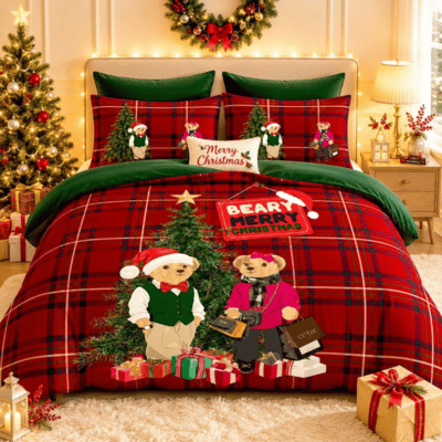 Christmas Beary Merry Panel Duvet Set