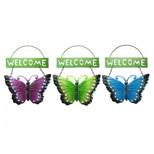 Glitter Butterfly Welcome Sign