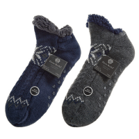 Mens Low Cut Festive Design Slipper Socks With Gripper
