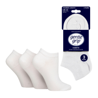 Ladies Diabetic Gentle Grip Trainer Socks White
