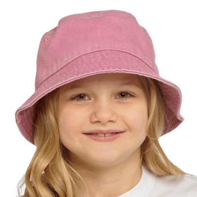 Kids Stonewashed Bucket Hat - Dusty Pink