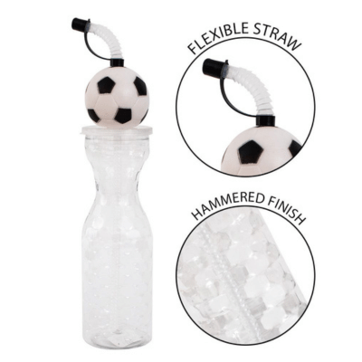 Football Drinking Bottle & Flexi Straw