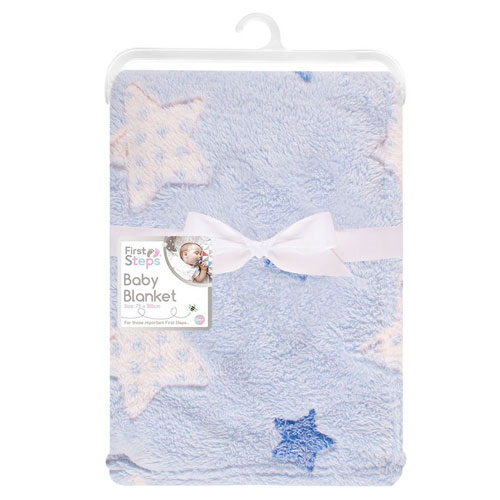 First Steps Baby Blanket - Blue Stars