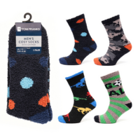 Mens Single Pair Cosy Socks With Gripper