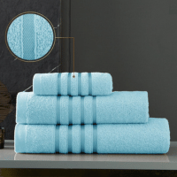 100% Egyptian Cotton Bath Sheet Blue - Stripe Detail