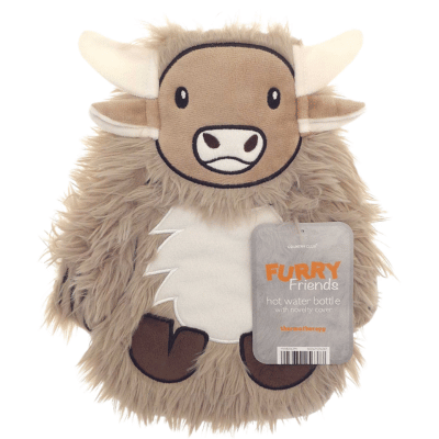 Hot Water Bottles with Novelty Cover - Furry Friends Highland Cow