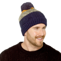 Mens Cable Hats With Sherpa Lining