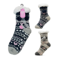 Girls Lounge Socks with Sherpa Lining & Gripper