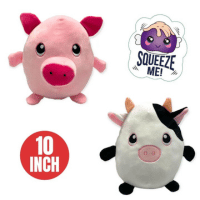 Pig & Cow Plush Soft Toy 10"