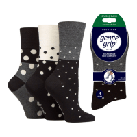 Ladies Gentle Grip Mono Spots Bamboo Socks
