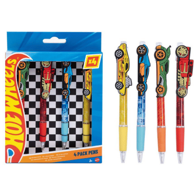 Official Hot Wheels Novelty Pen Set 4 Pack