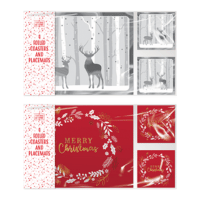 Foiled Christmas Coasters & Placemats 4 Pack