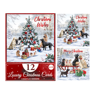 Christmas Dogs 12 Pack Christmas Cards