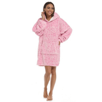 Adults Panther Print Snuggle Hoodie - Pink