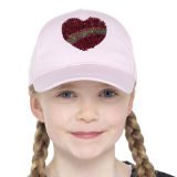 Girls Sequin Heart Design Baseball Cap