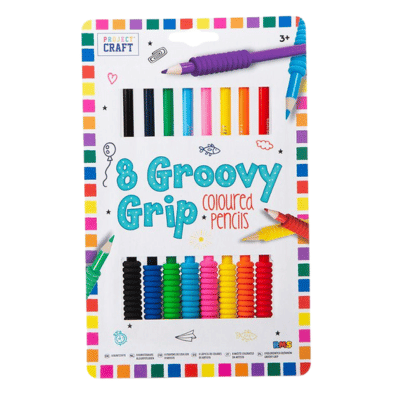 8 Pack Groovy Grip Coloured Pencils