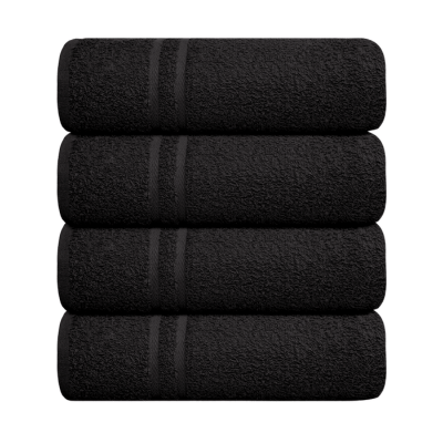 Luxury Soft Cotton Chevron Bath Sheet Black