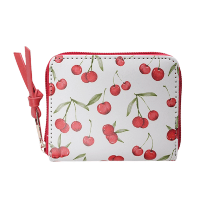 Ladies Small Cherry Print Coin Purse