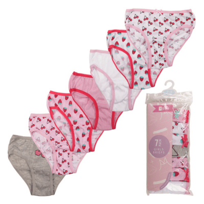 Girls 7 Pack Mixed Printed Briefs