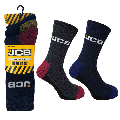 JCB 3 Pack Mens Pro Boot Sock, Wholesale Work Socks, Wholesale Mens Socks