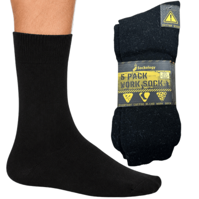 Sockology - 5 Pack Work Socks Cotton Blend