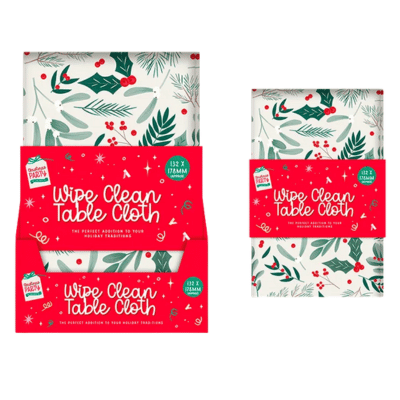 Christmas Holly Printed Wipe Clean Tablecloth
