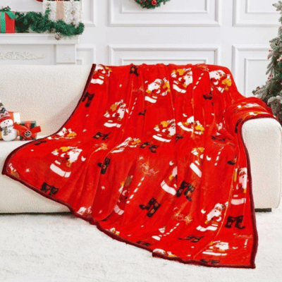 Christmas Flannel Luxury Sherpa Throw - Santa Mail 150x230cm