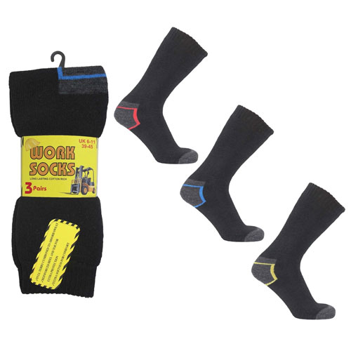Long Lasting Work Socks With Coloured Heel