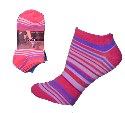 Striped Trainer Socks 4-6