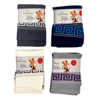 4 Pack Jumbo Super Absorbent Tea Towel - Greek Key Style - Carton Price