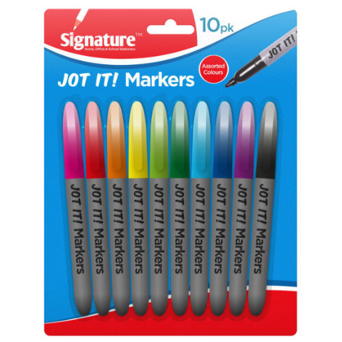 Fine Tip Coloured Marker Pen 10 Pack