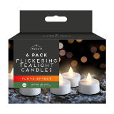 LED White Flickering Tea Lights 6 Pack