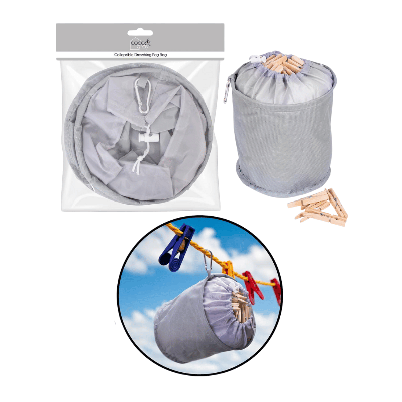 Collapsible Peg Bag With Draw String
