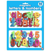 Magnetic Plastic Letters & Numbers 52 Pieces