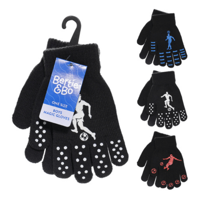 Kids Football Print Magic Gripper Gloves