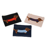 Zip Coin Purse Embossed Dogs