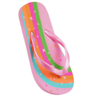 Girls Rainbow Print Flip Flop Pink