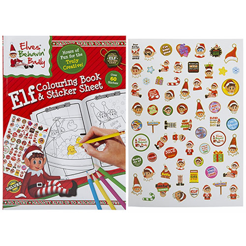 XL Elf Colouring Book & Sticker Sheet