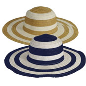 Ladies Wide Brim Hat With Coloured Band