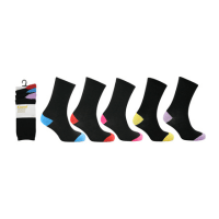 Ladies 3 Pack Casual Socks Coloured Heel & Toe
