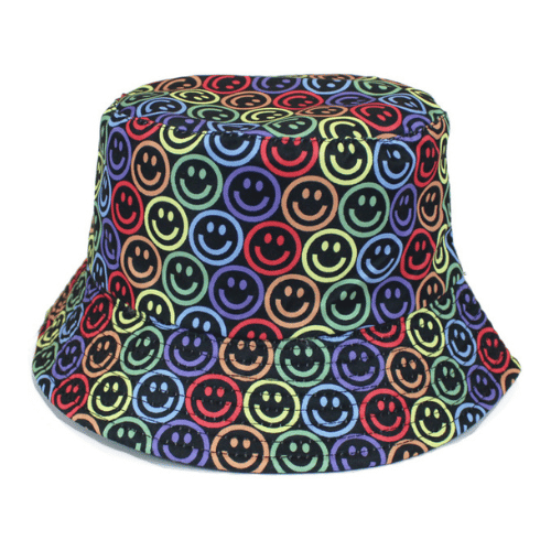 Adult Unisex Neon Smile Design Bucket Hat Wholesale Hats Wholesale Summer Hats A K Hosiery Cheap Discount Wholesaler