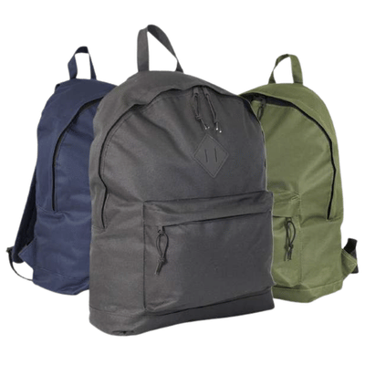 Backpack With Zip Front Pocket - Assorted Colours